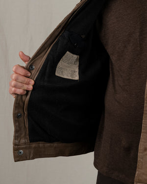 Leather Jacket w/ Press studs Box GU25F20098VBRUSH